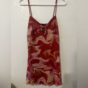 Urban Outfitters Red and Pink Swirl Dress